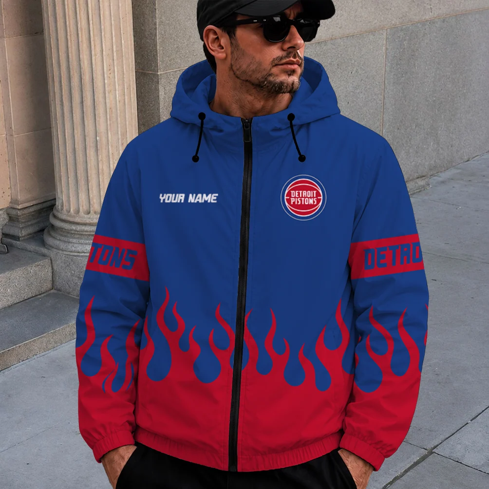 Limited Edition – Customized NBA Detroit Pistons Windbreaker Jacket