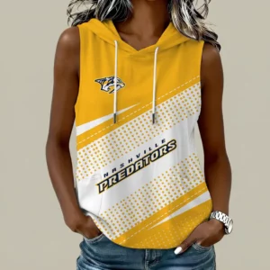Limited Edition – Customized NHL Nashville Predators Women’s Sleeveless Hooded Pocket Tank Top