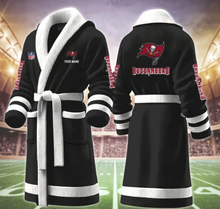 Limited Edition – Customized NFL Tampa Bay Buccaneers Multicolor Fleece Bathrobe - Image 2