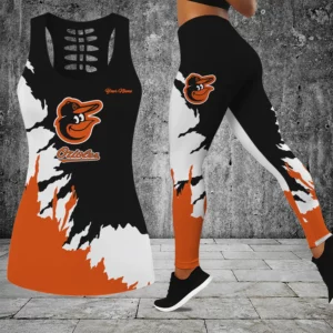 Limited Edition – Customized MLB Baltimore Orioles Hollow Tank Top & Leggings Set