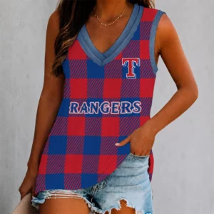 Limited Edition – Customized MLB Texas Rangers Women’s V-Neck Tank Top