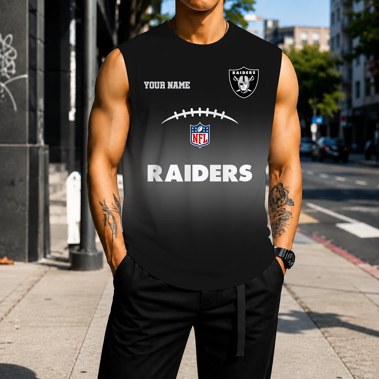 Limited Edition – Customized NFL Las Vegas Raiders Men’s Gym Shirt