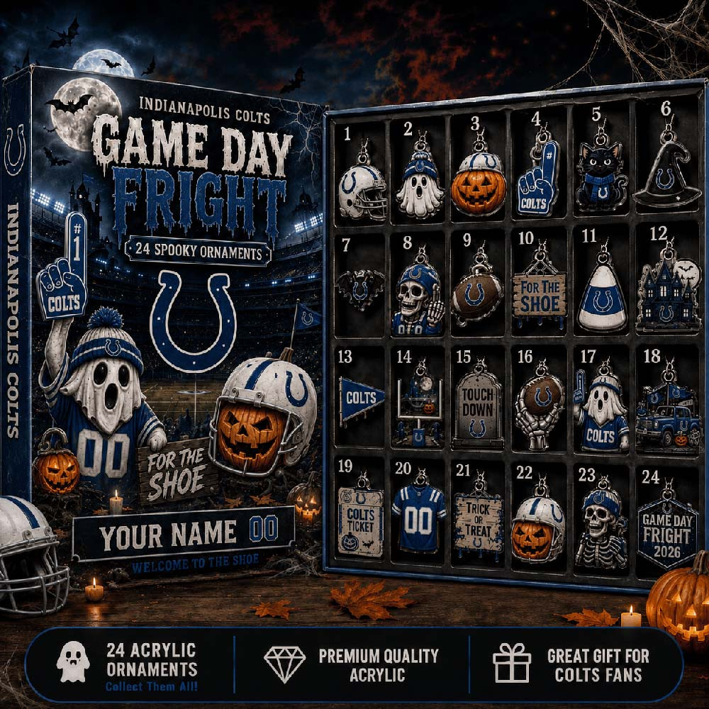 Personalized Halloween Advent Calendar 2026 24 Day Indianapolis Colts Merch Countdown Fan Gift
