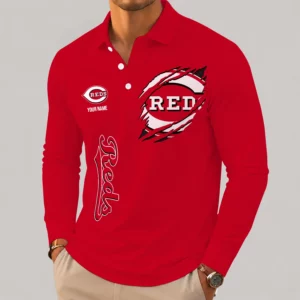 Limited Edition – Customized MLB Cincinnati Reds Men’s Long Sleeve Polo