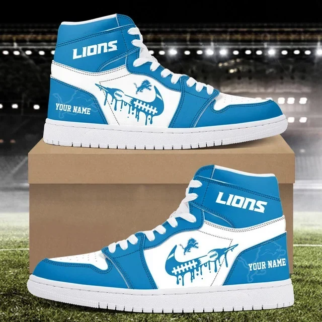 Limited Edition – Customized NFL Detroit Lions Air Jordan 1 Sneakers