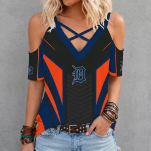 Limited Edition – Customized MLB Detroit Tigers Criss Cross V-Neck Top