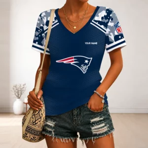 Limited Edition – Customized NFL New England Patriots V-Neck Female Shirt