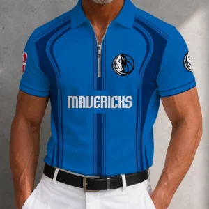 Limited Edition – Customized NBA Dallas Mavericks Zip Polo Shirt