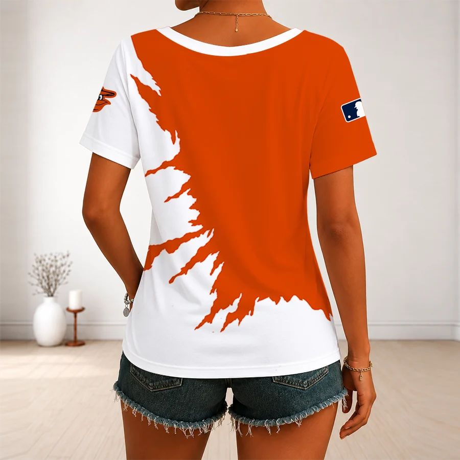 Limited Edition – Customized MLB Baltimore Orioles V-Neck Female Shirt - Image 2
