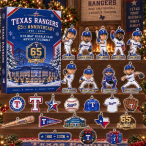 Texas Rangers 65th Anniversary Bobblehead Advent Calendar 2026 24 Days Christmas Countdown Gift