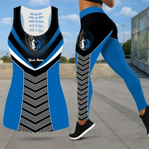 Limited Edition – Customized NBA Dallas Mavericks Leggings & Hollow Tank Top Set