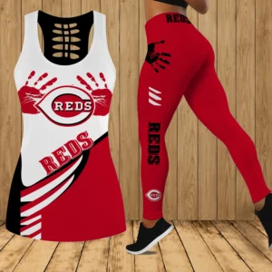 Limited Edition – Customized MLB Cincinnati Reds Hollow Tank Top & Leggings Set