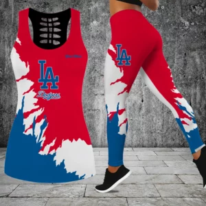 Limited Edition – Customized MLB Los Angeles Dodgers Hollow Tank Top & Leggings Set
