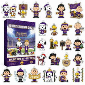 LSU Tigers Peanuts Gang Advent Calendar 2026 Halloween Countdown Gift For Snoopy Fans