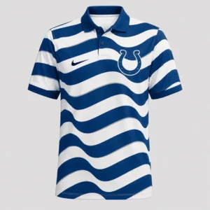 Limited Edition – Customized NFL Indianapolis Colts Striped Polo Shirt