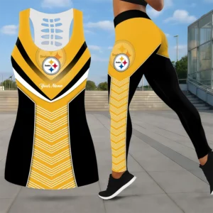 Limited Edition – Customized NFL Pittsburgh Steelers Leggings & Hollow Tank Top Set