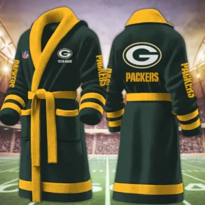 Limited Edition – Customized NFL Green Bay Packers Multicolor Fleece Bathrobe