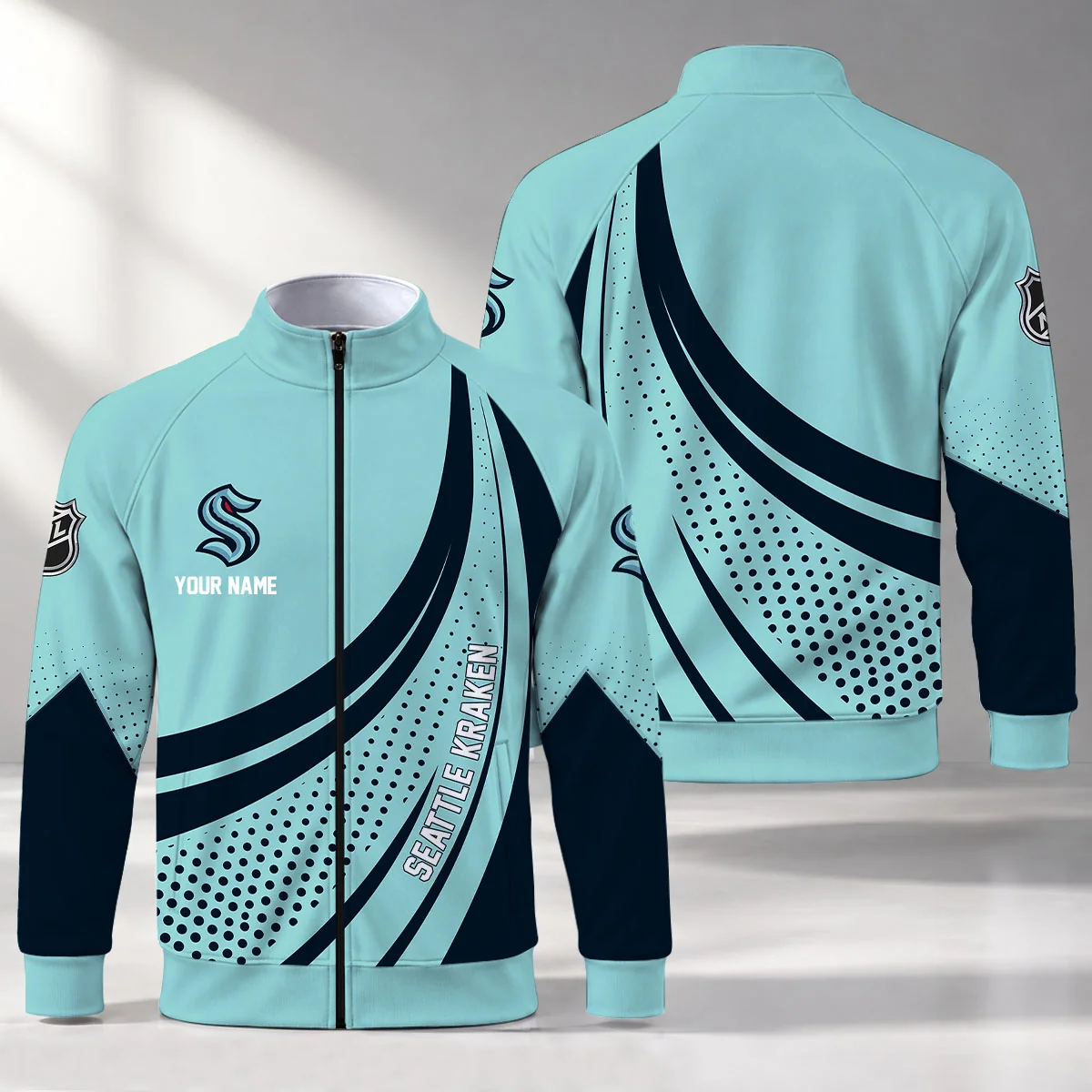 Limited Edition – Customized NHL Seattle Kraken Stand Collar Jacket