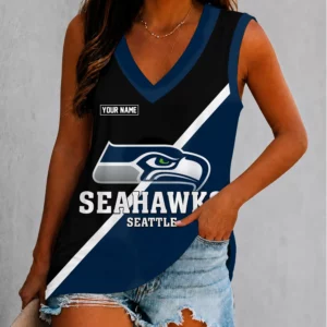 Limited Edition – Customized NFL Seattle Seahawks Women’s V-Neck Tank Top