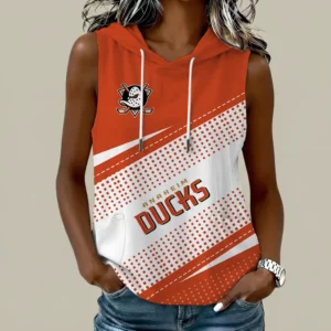 Limited Edition – Customized NHL Anaheim Ducks Women’s Sleeveless Hooded Pocket Tank Top