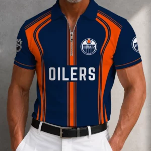 Limited Edition – Customized NHL Edmonton Oilers Zipper Polo Shirt