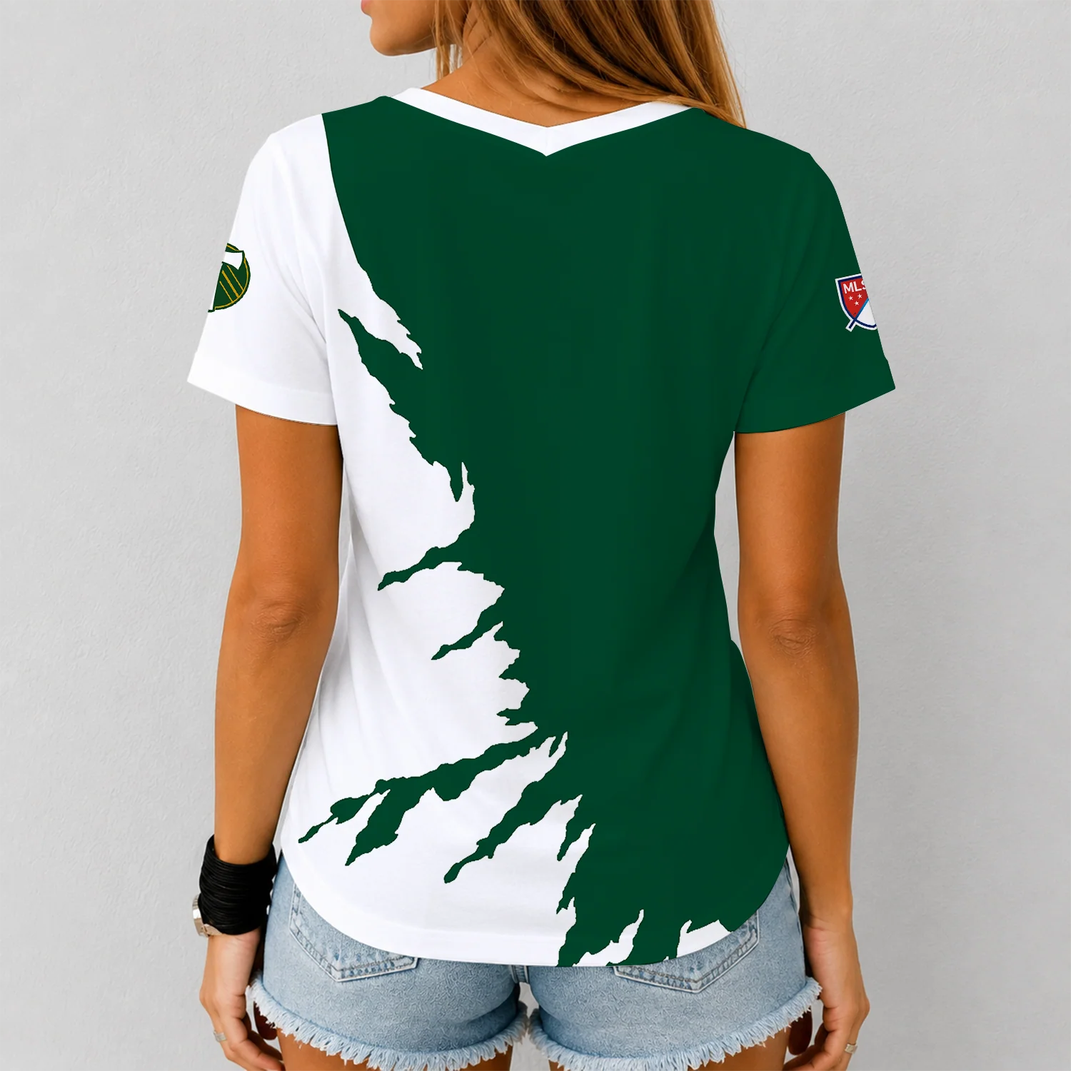 Limited Edition – Customized MLS Portland Timbers V-Neck Female Shirt - Image 2