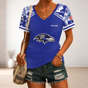 Limited Edition – Customized NFL Baltimore Ravens V-Neck Female Shirt