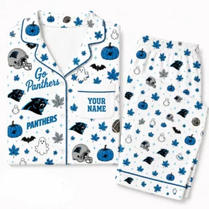 Limited Edition – Customized NFL Carolina Panthers Halloween Long Pajamas Set