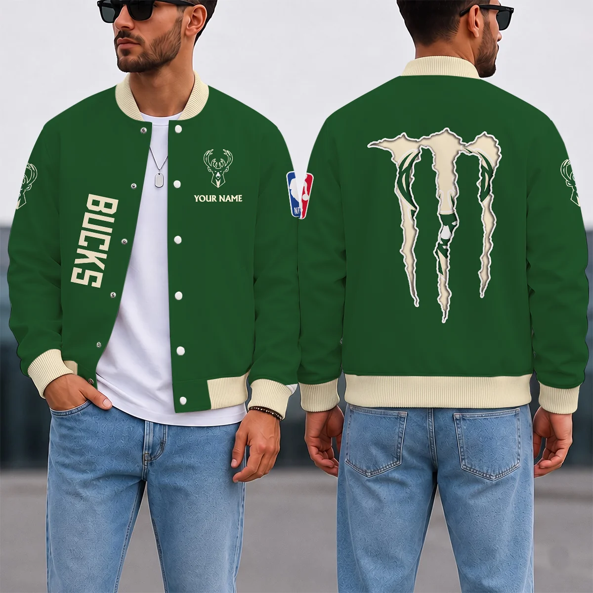 Limited Edition – Customized NBA Milwaukee Bucks Baseball Jacket, Satin Varsity Jacket