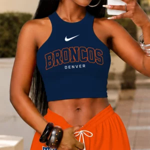 Limited Edition – Customized NFL Denver Broncos Women’s Crop Top & Long Pants Set