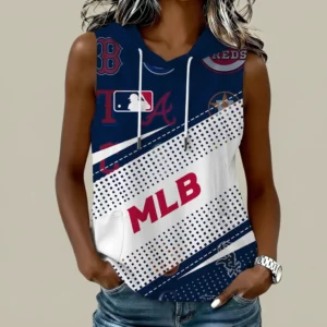 Limited Edition – Customized MLB All Teams Women’s Sleeveless Hooded Pocket Tank Top