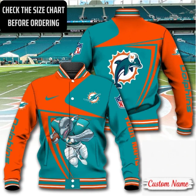 Limited Edition – Customized NFL Miami Dolphins Satin Varsity & Baseball Jacket