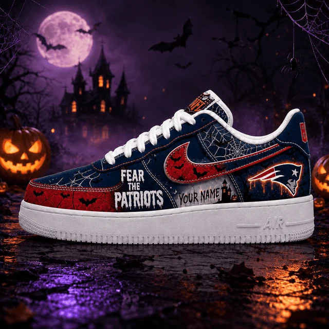 Limited Edition – Customized NFL New England Patriots Halloween Air force 1 Shoes