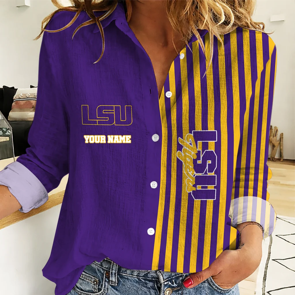 Limited Edition – Customized NCAA Lsu Tigers Women Casual Shirt For Fan