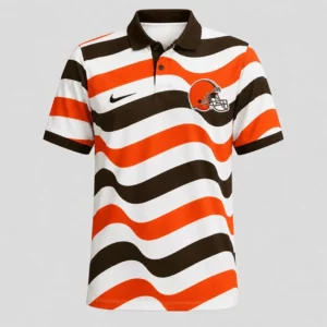 Limited Edition – Customized NFL Cleveland Browns Striped Polo Shirt