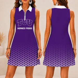 Limited Edition – New Customized NCAA Tcu Horned Frogs Women’s Zip Sleeveless Polo Dress