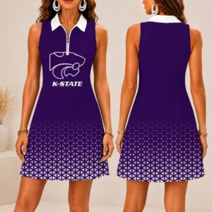 Limited Edition – Customized NCAA Kansas State Wildcats Women’s Zip Sleeveless Polo Dress