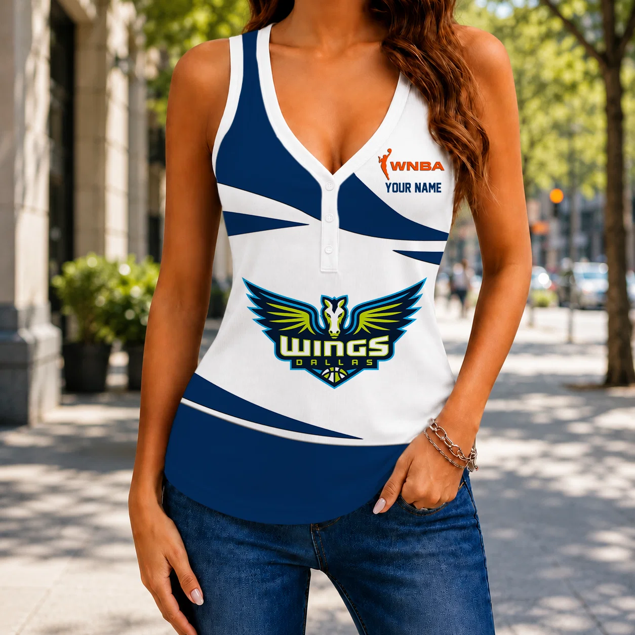 Limited Edition – New Customized WNBA Dallas Wings Women’s V-Neck Tank Top
