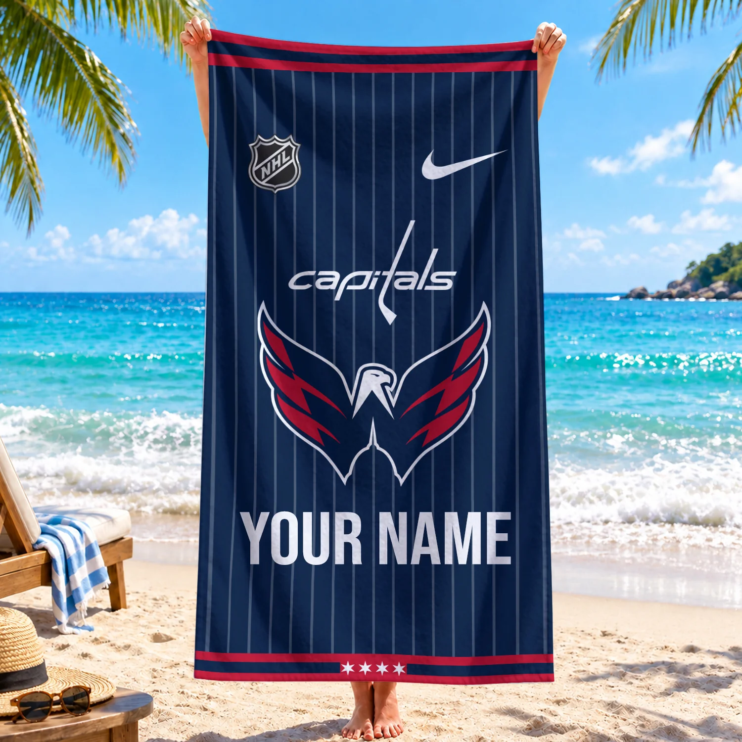 Limited Edition – Customized NHL Washington Capitals Beach Towel