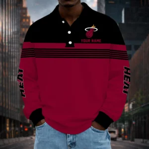Limited Edition – Customized NBA Miami Heat Men Long Sleeve Polo Shirt