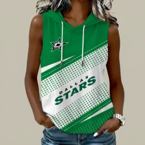 Limited Edition – Customized NHL Dallas Stars Women’s Sleeveless Hooded Pocket Tank Top