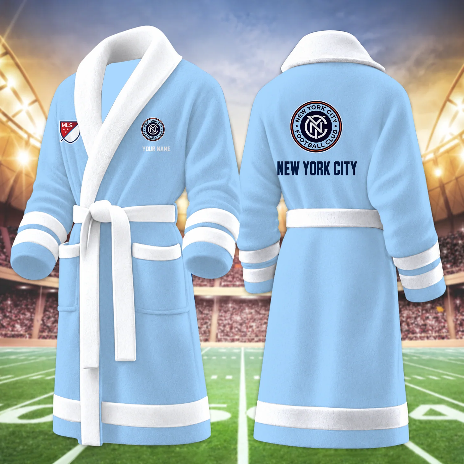 Limited Edition – Customized MLS New York City FC Fleece Bathrobe