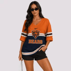 Limited Edition – Customized NFL Chicago Bears Women’s Heart V-Neck Long Sleeve Shirt