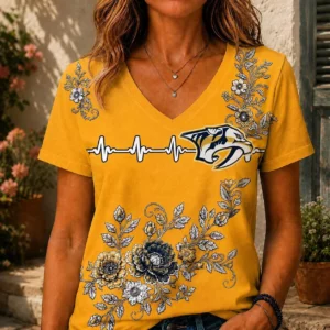 Limited Edition – Customized NHL Nashville Predators V-Neck Female Shirt