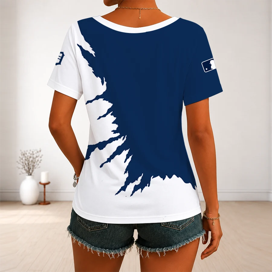 Limited Edition – Customized MLB Detroit Tigers V-Neck Female Shirt - Image 2