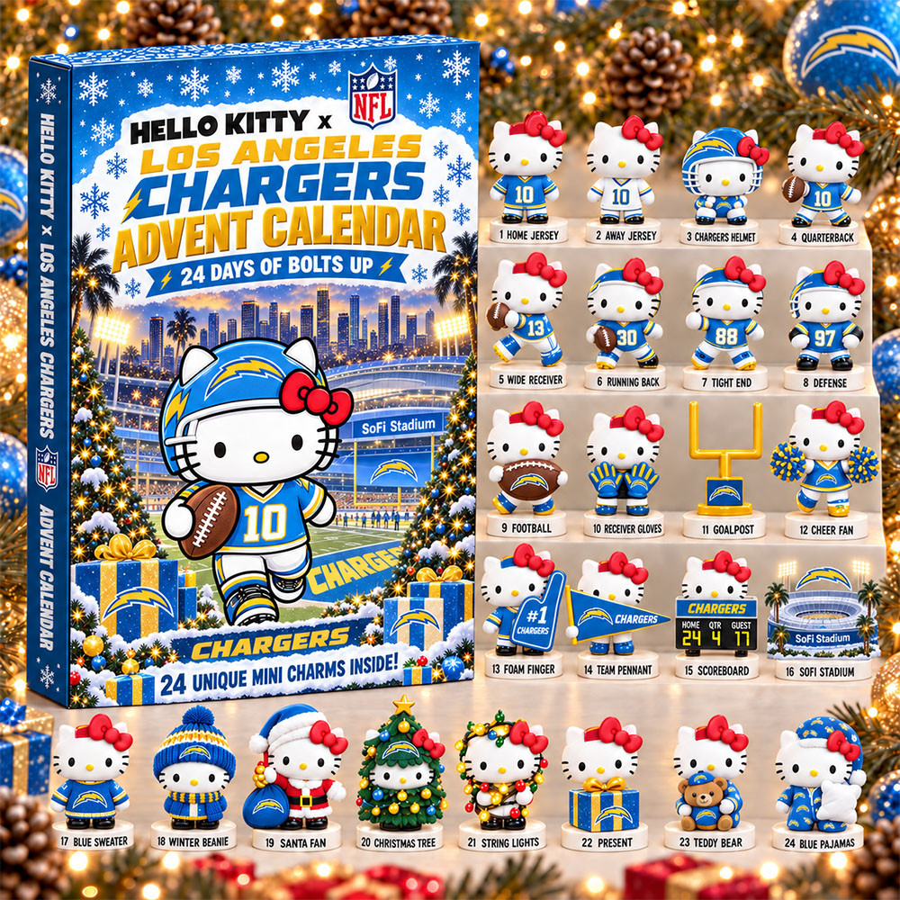 Hello Kitty x Los Angeles Chargers 2026 Christmas Advent Calendar Chargers Xmas Calendar