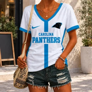 Limited Edition – Customized NFL Carolina Panthers V-Neck Female Shirt