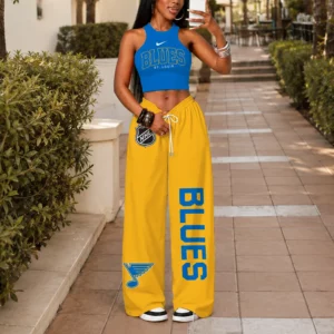 Limited Edition – Customized NHL St. Louis Blues Women’s Crop Top & Long Pants Set