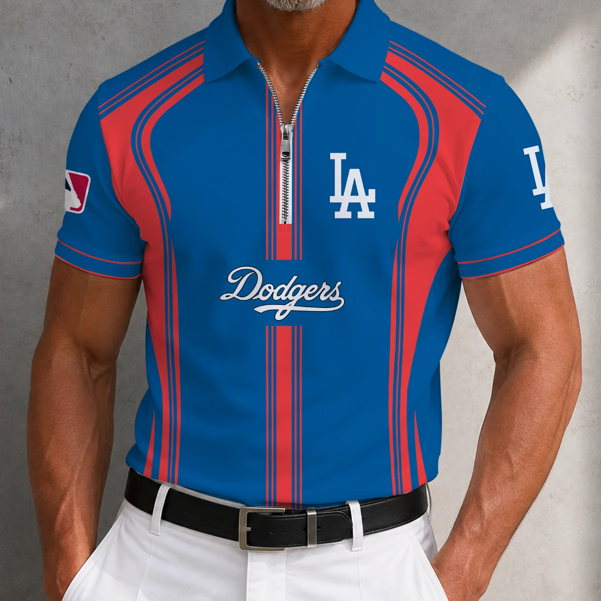 Limited Edition – Customized MLB Los Angeles Dodgers Zip Polo Shirt