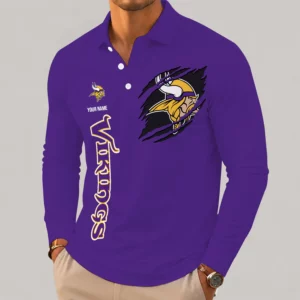 Limited Edition – Customized NFL Minnesota Vikings Long Sleeve Polo Shirt